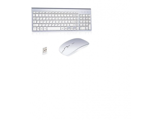 Portable Wireless Keyboard + Mouse 2.4G - White